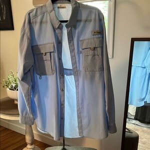 Men’s Columbia Light Blue Button-Up Shirt